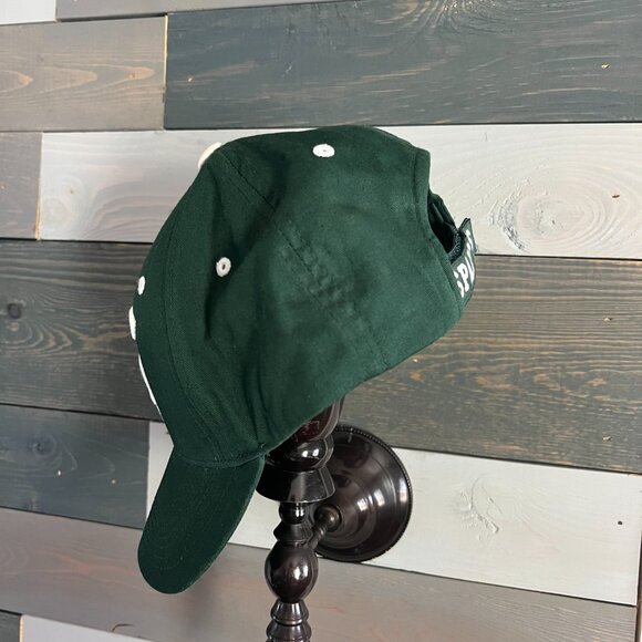 NWOT Michigan State Green Brushed Cotton Cap Hat w/ SPARTANS on Strapback - Picture 4 of 6